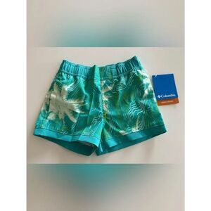 Columbia Toddler Boys Sandy Shores Boardshort, Turquoise Palm Print, 2T, NWT